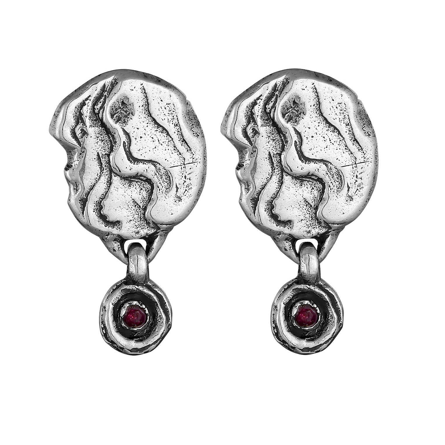Silber - HAZE & GLORY | Jamila Red Ruby Ohrstecker, silber