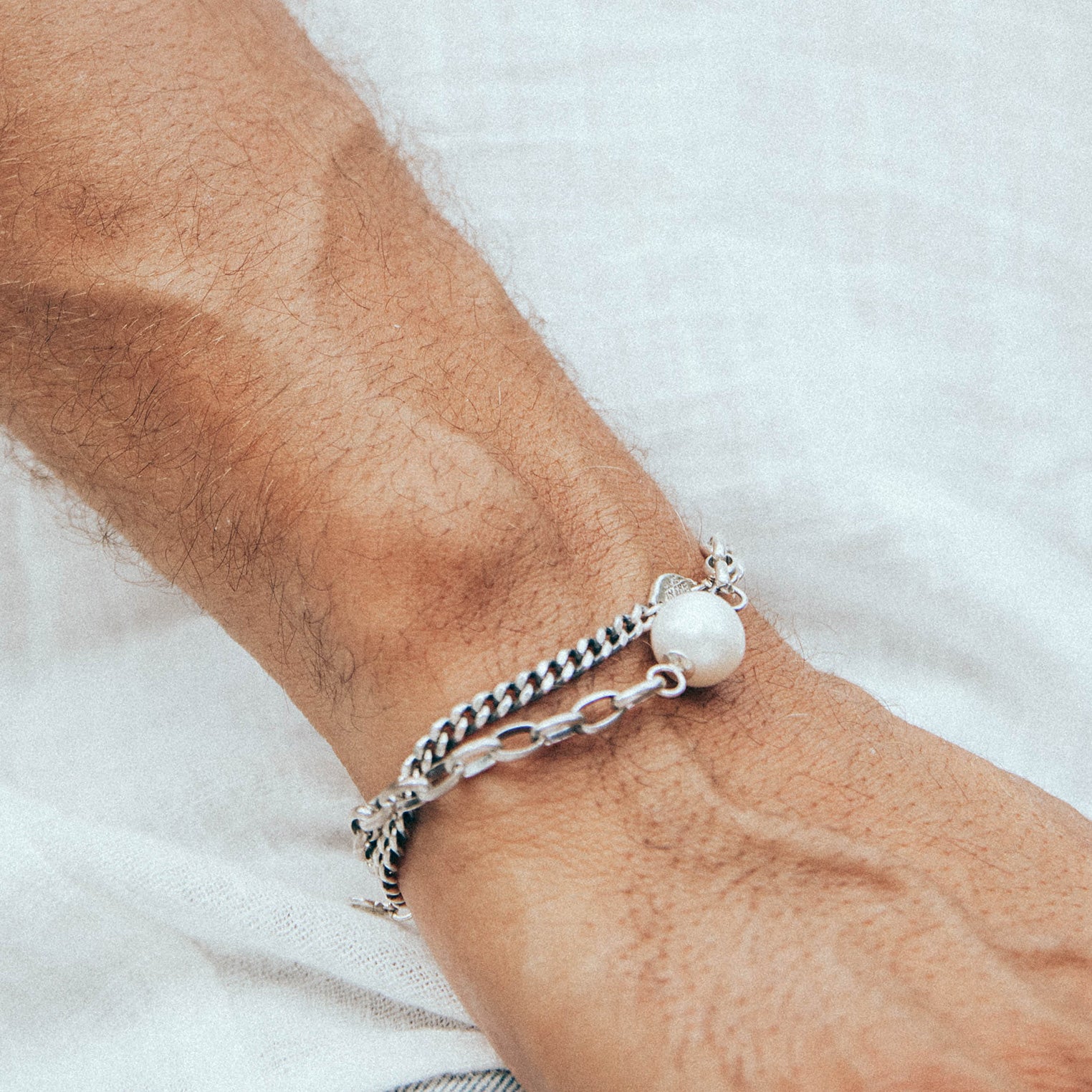 Silber - HAZE & GLORY | Chunky Perle Armband
