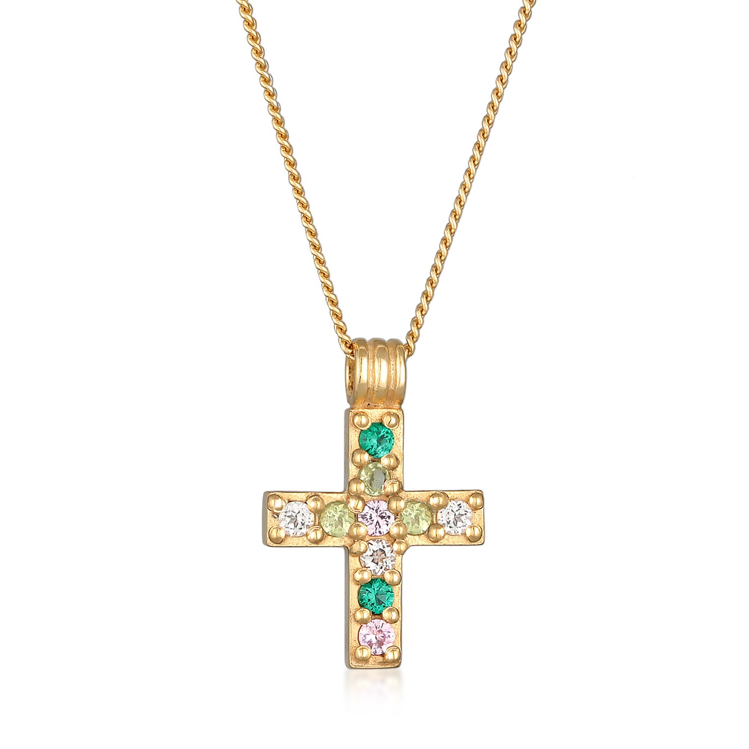 Gold - HAZE & GLORY | Vivid Edelstein Kreuz Halskette