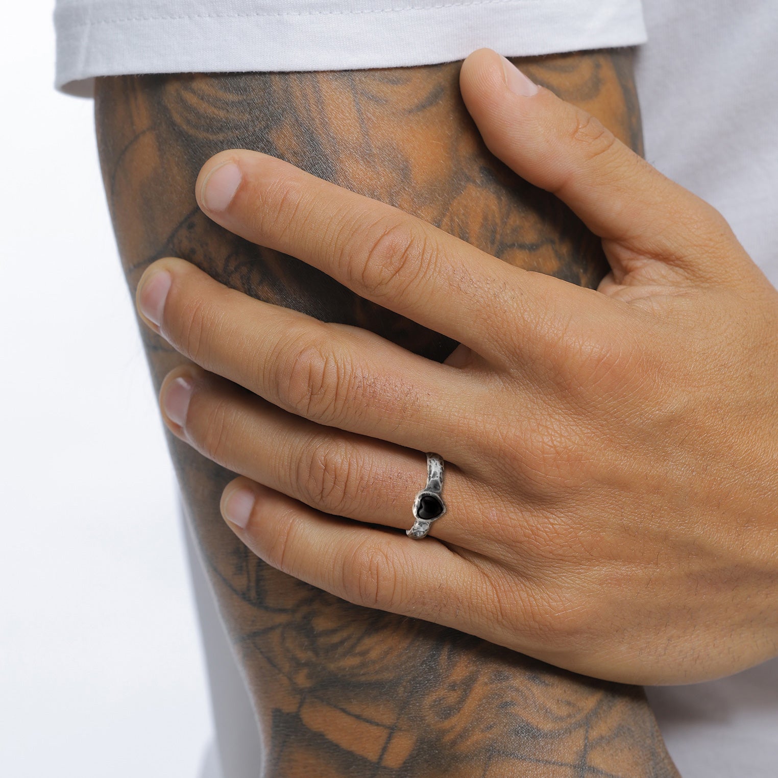 Silber - HAZE & GLORY | Onyx Hearty Ring