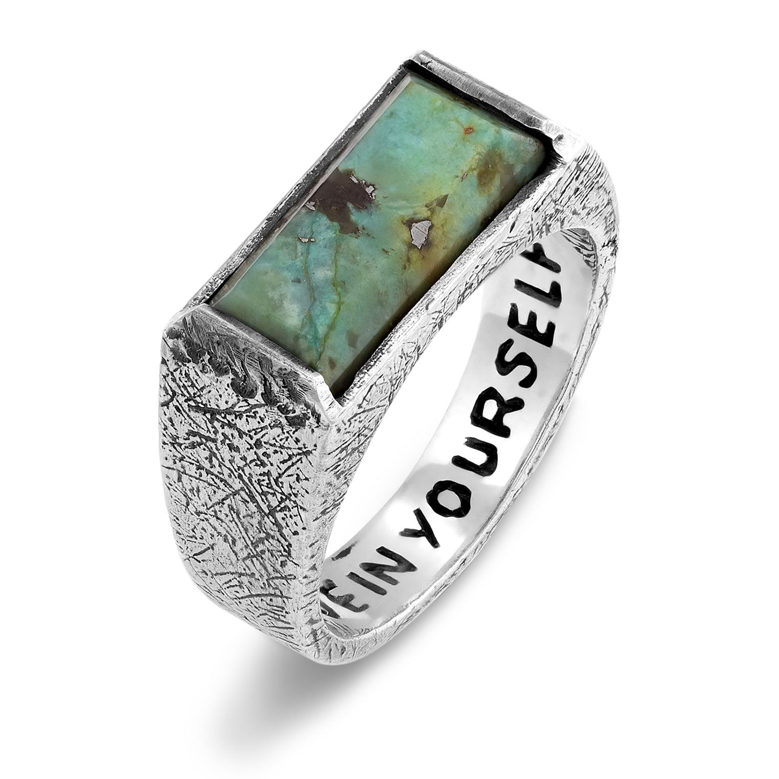 Bold Bar Turquoise Signet Ring