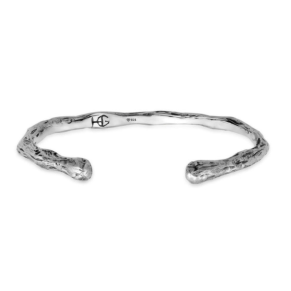 Bones bangle, silver