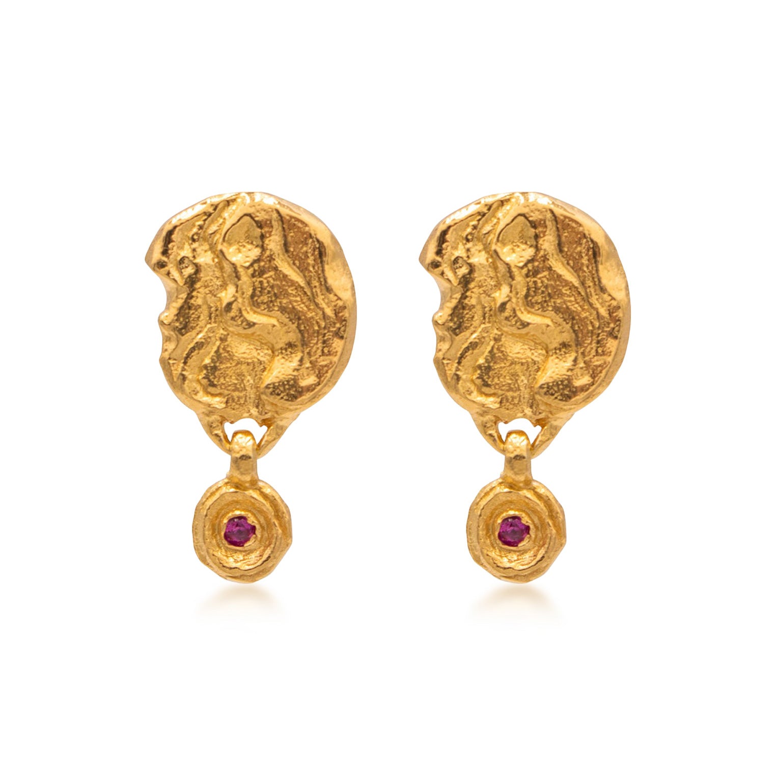 Gold - HAZE & GLORY | Jamila Red Ruby Ohrstecker, gold