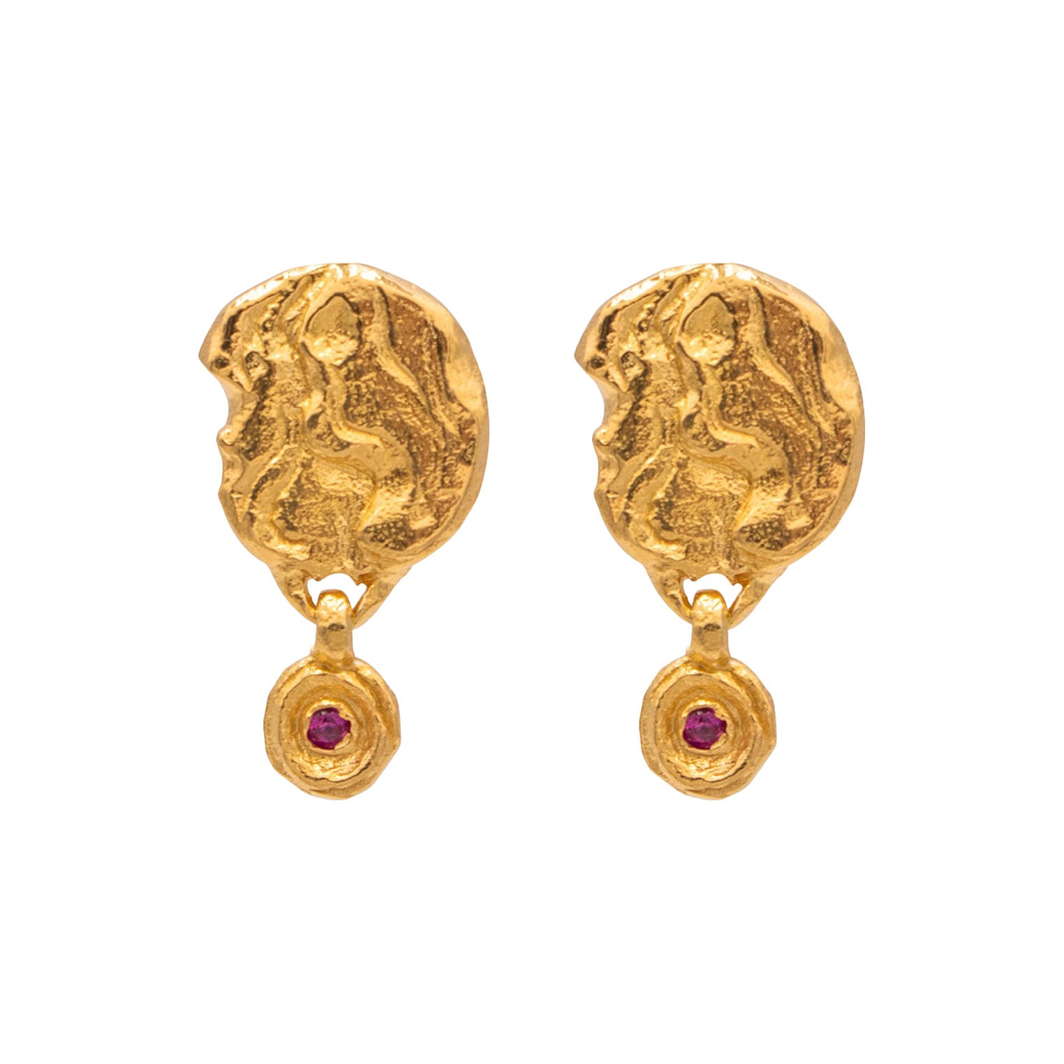 Gold - HAZE & GLORY | Jamila Red Ruby Ohrstecker, gold