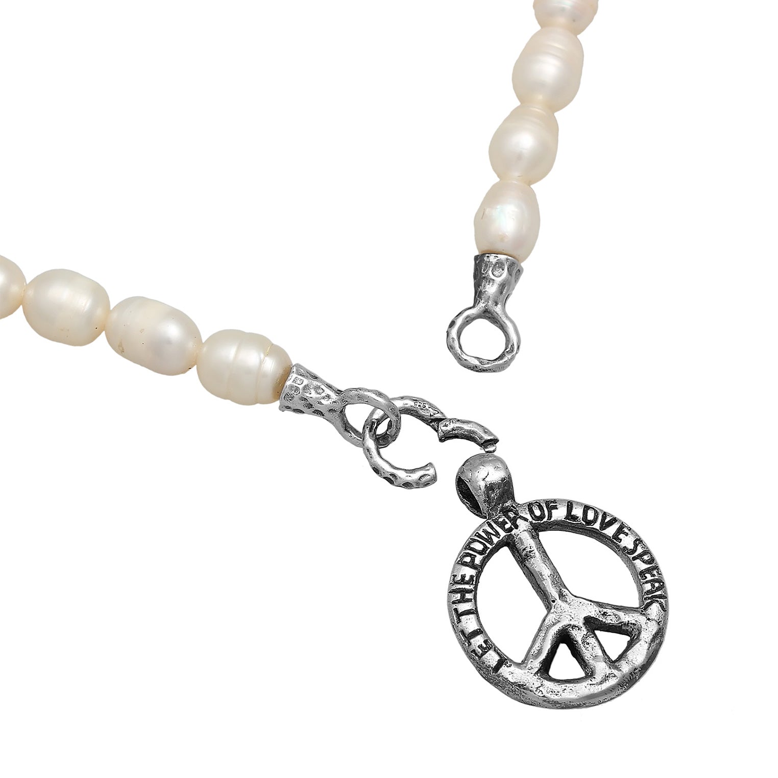 Peace pearl necklace