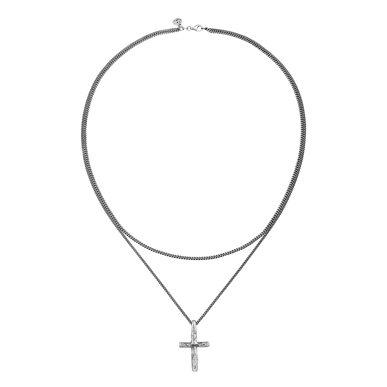 Cross layer necklace silver