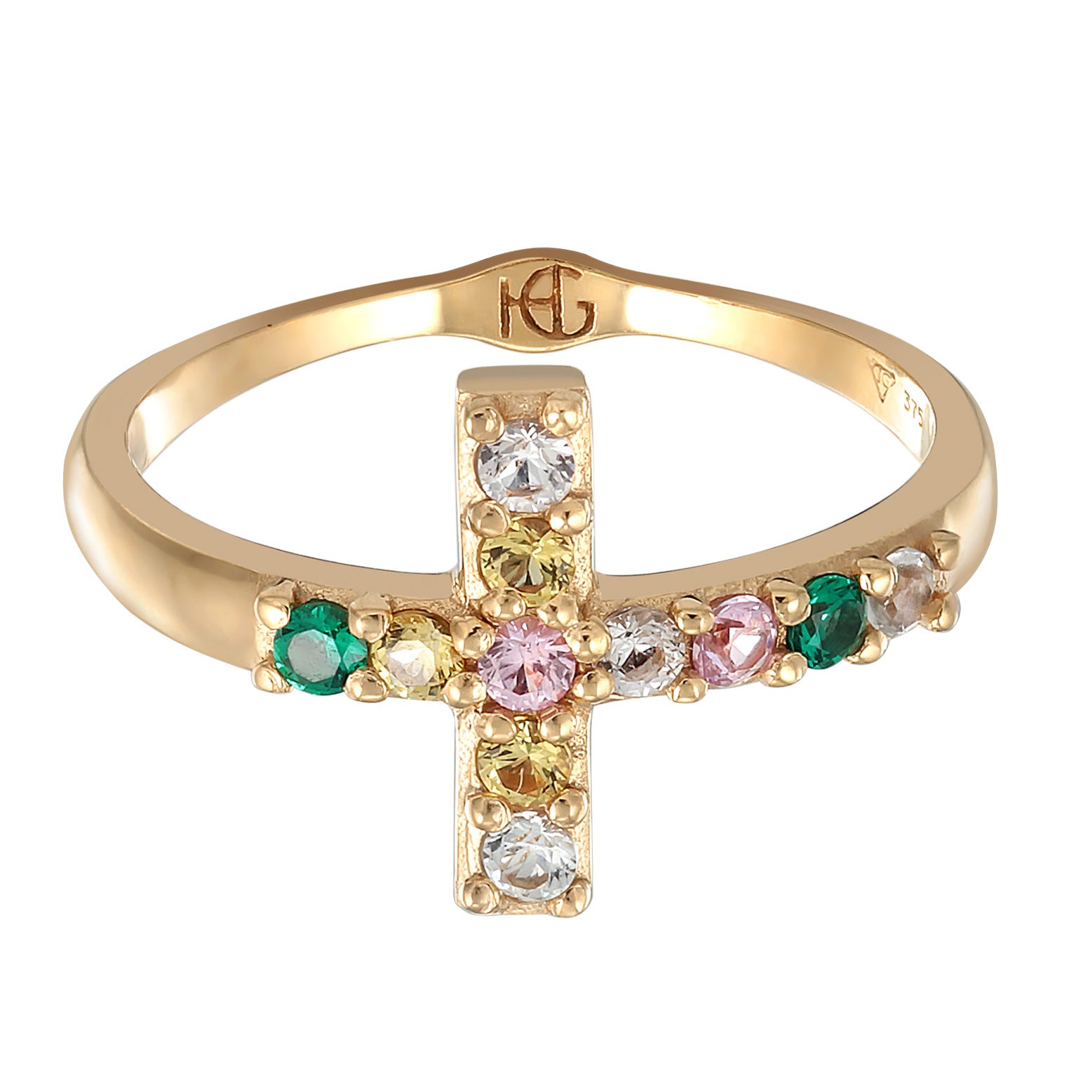 Gold - HAZE & GLORY | Vivid Edelstein Kreuz Gold Ring
