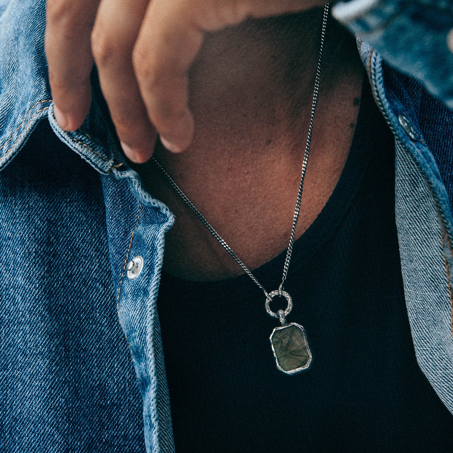 Labradorite Octagon Necklace
