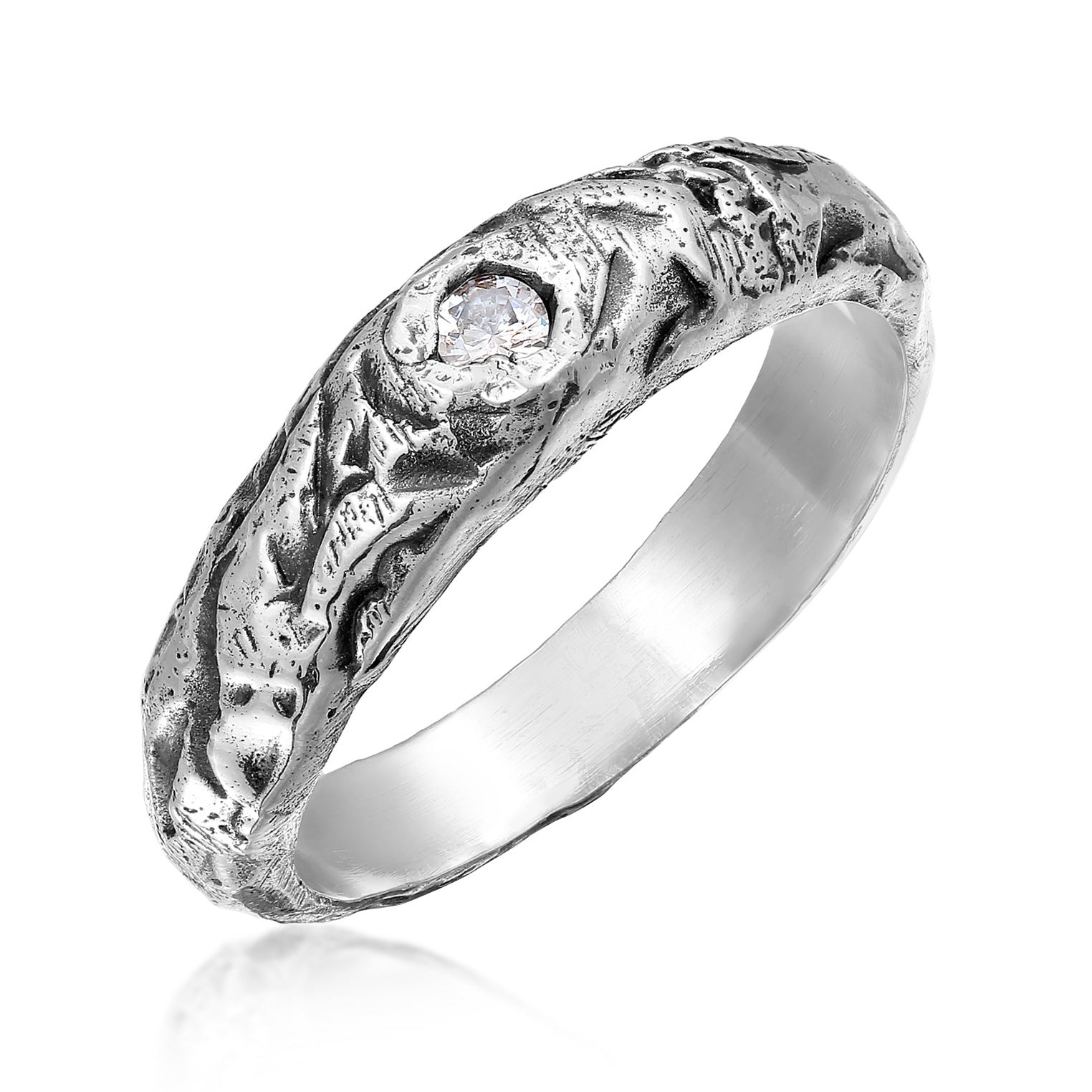 Rough honor topaz silver ring