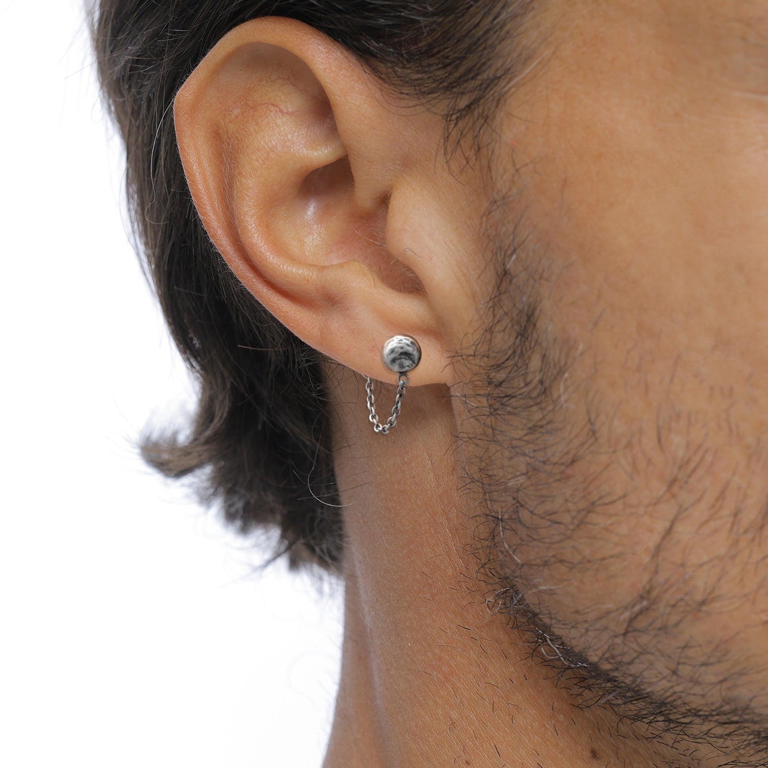 Silber - HAZE & GLORY | Circle Chainy Stecker Ohrring