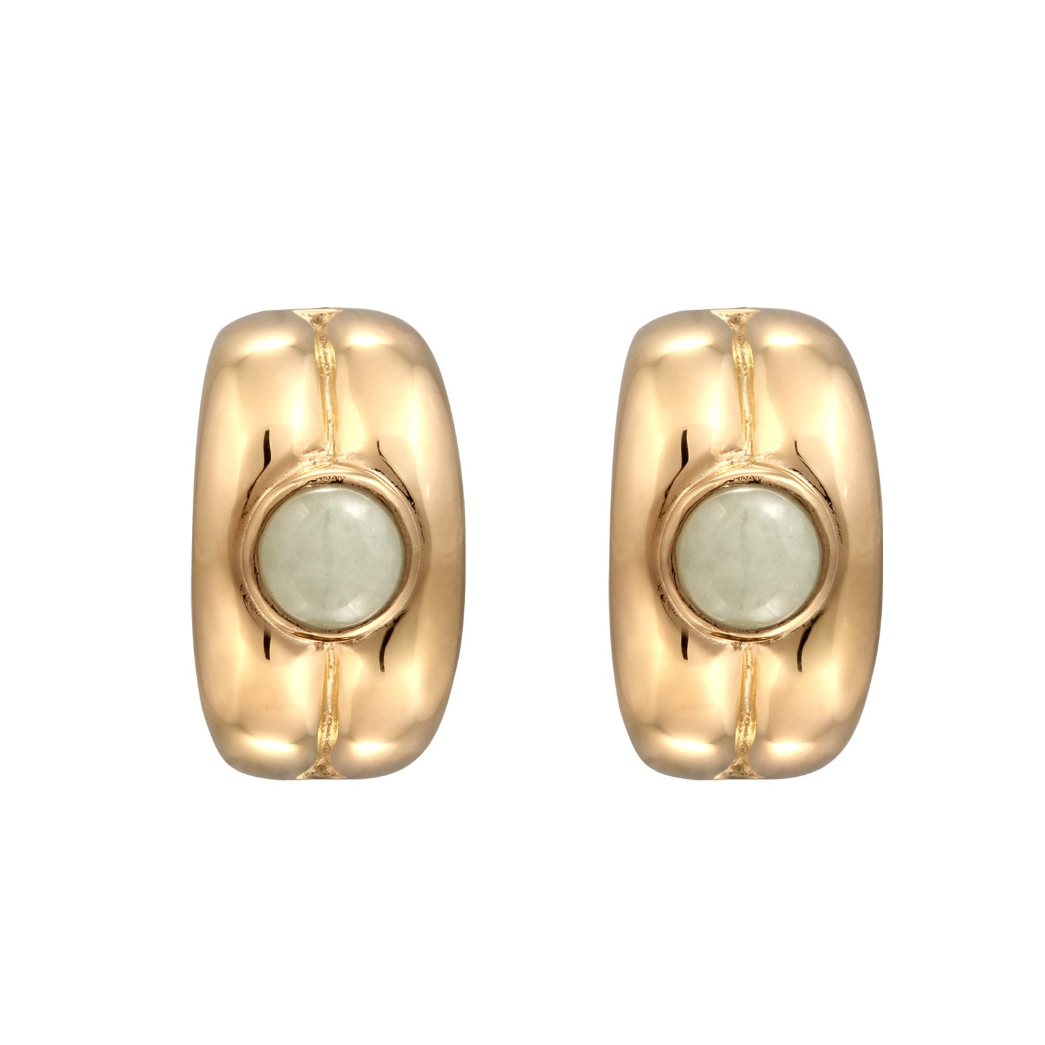 Gold - HAZE & GLORY | Ohrstecker mit Jade (Grün) | 925 Sterling Silber vergoldet