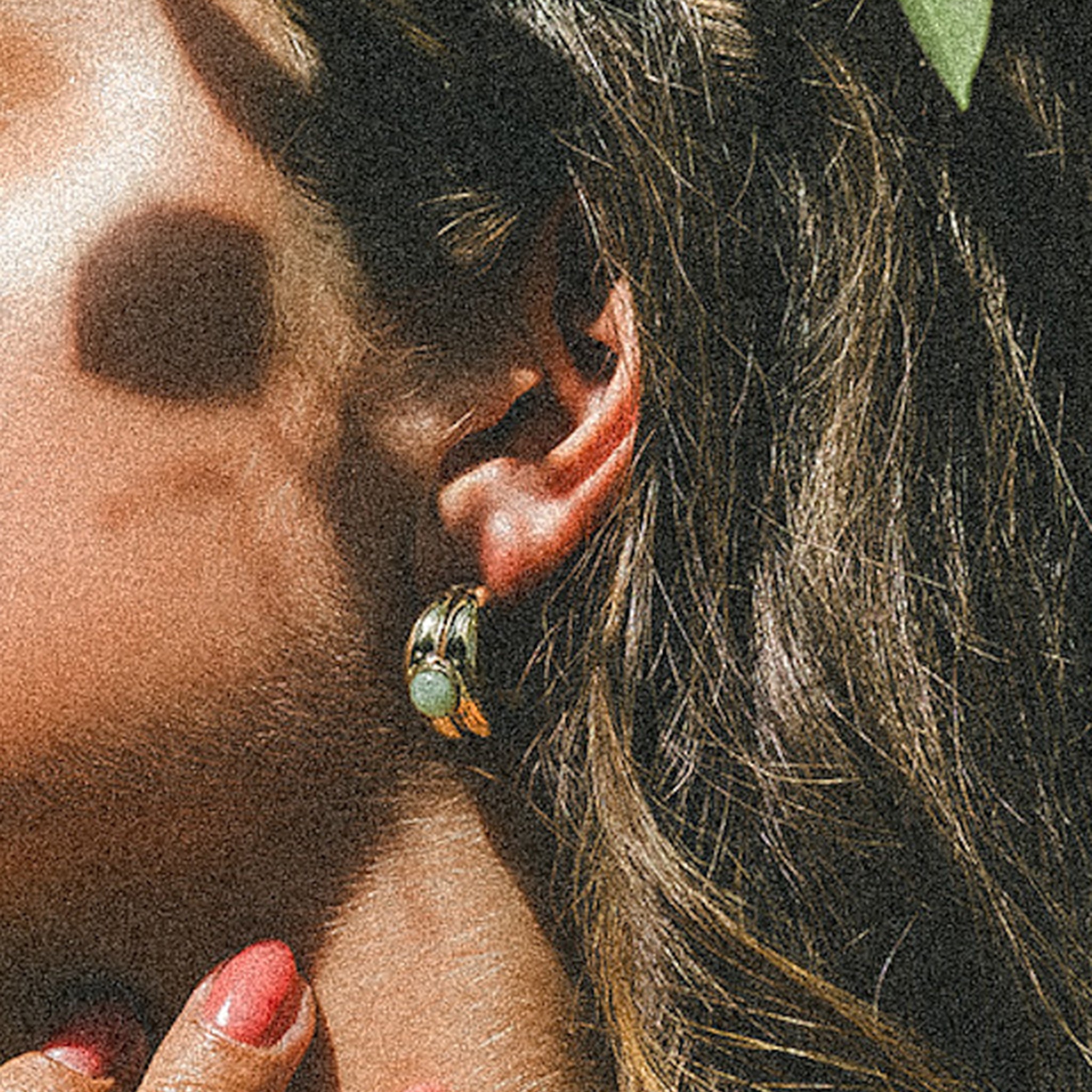 Gold - HAZE & GLORY | Ohrstecker mit Jade (Grün) | 925 Sterling Silber vergoldet