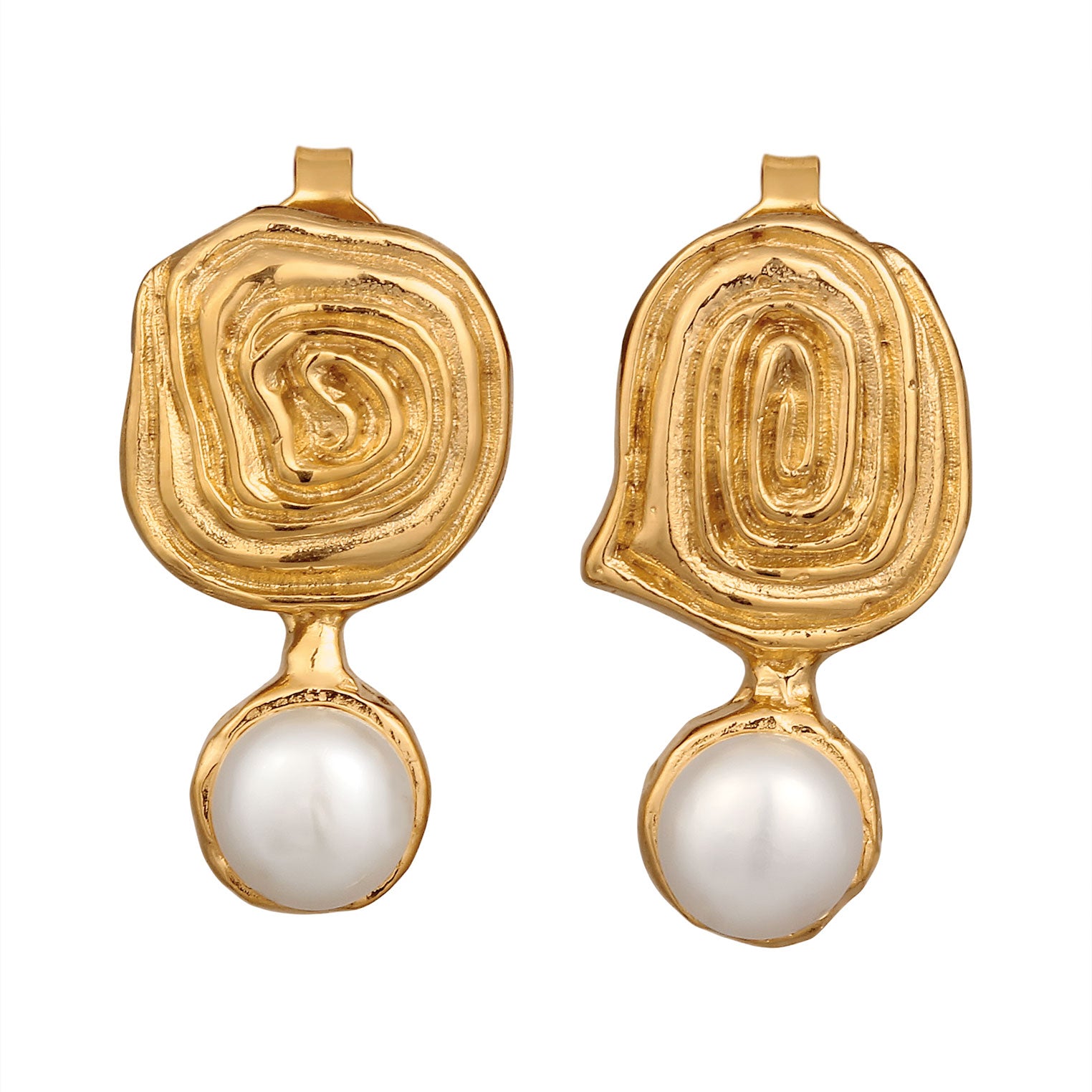 Gold - HAZE & GLORY | Swirl Perlen Ohrringe