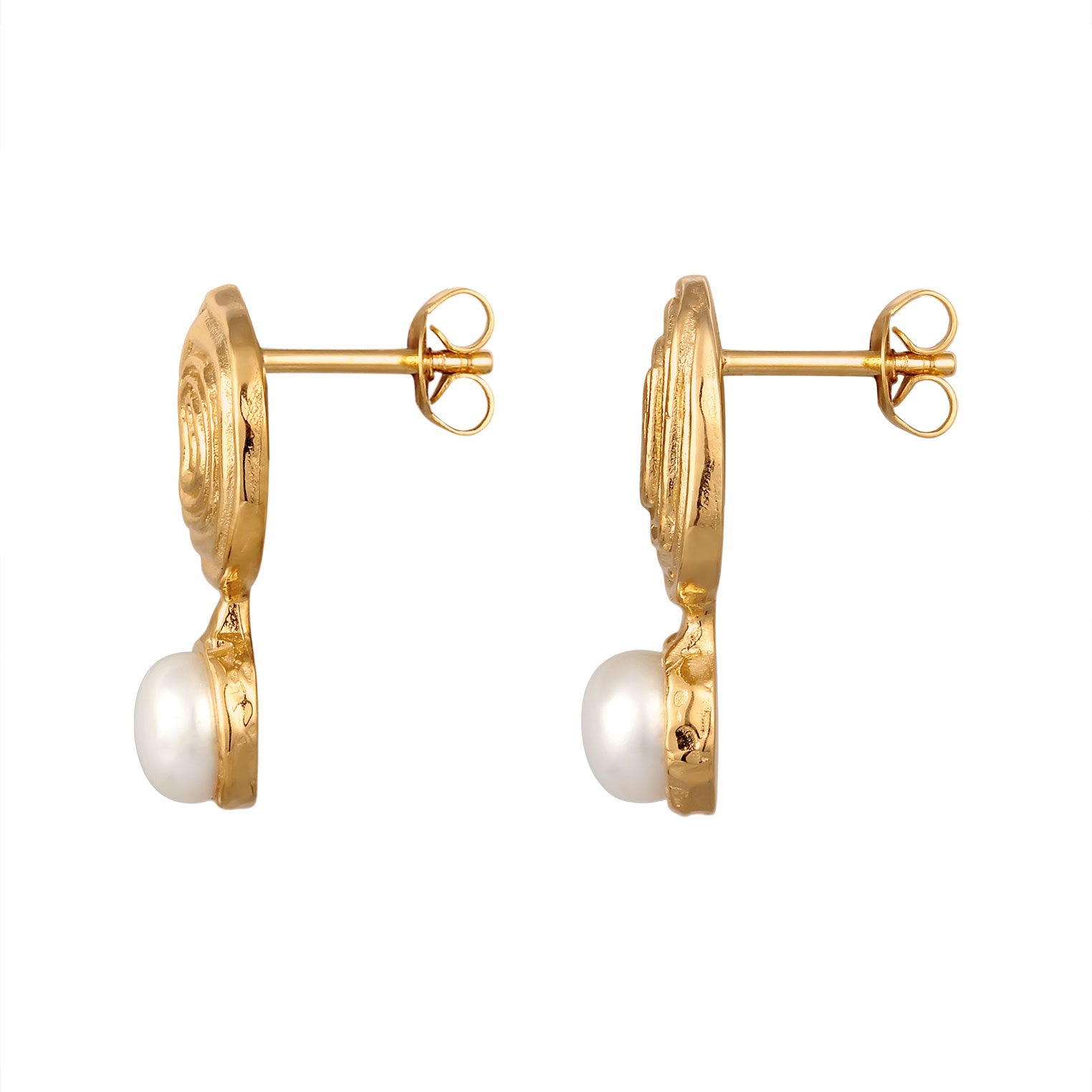 Gold - HAZE & GLORY | Swirl Perlen Ohrringe