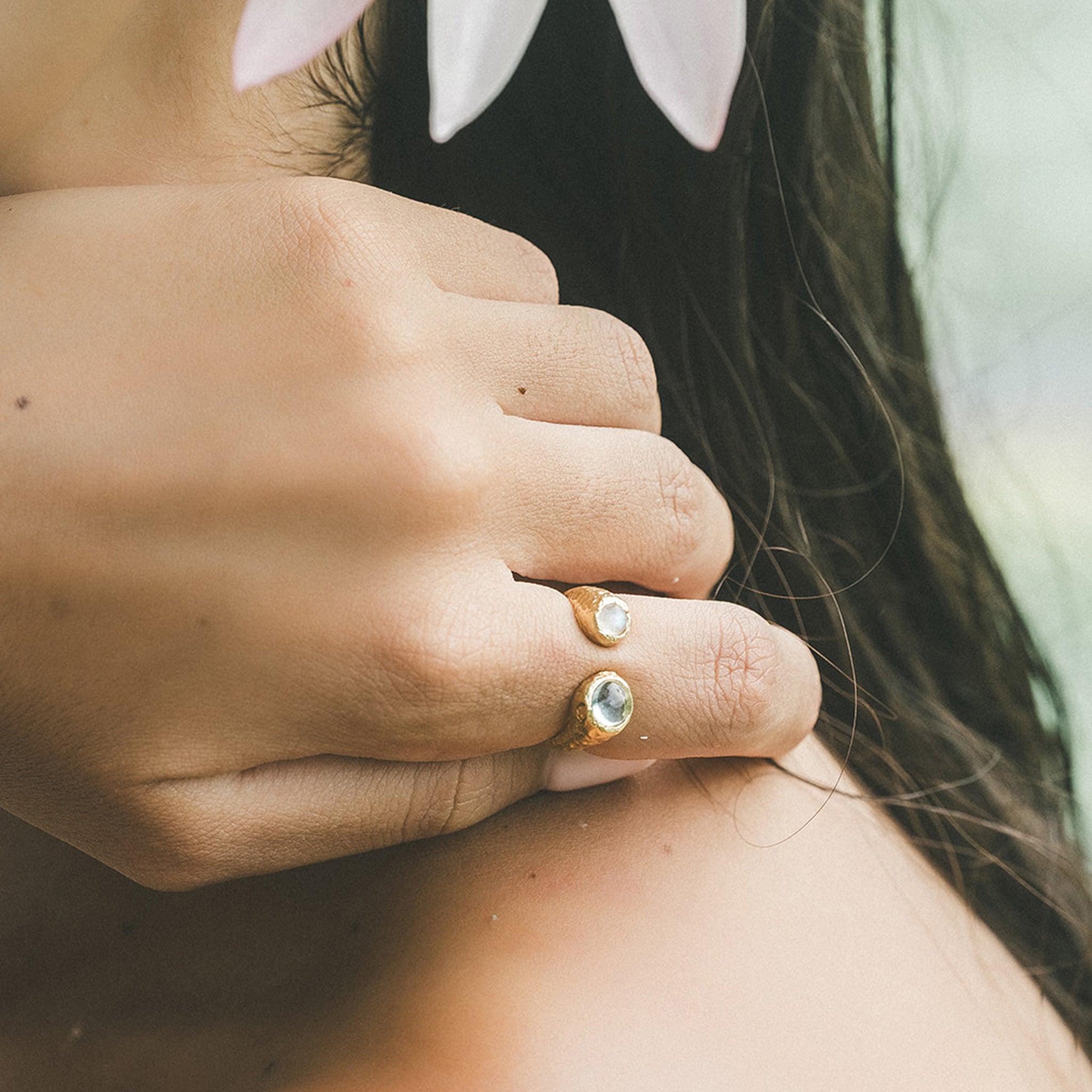 Silber - HAZE & GLORY | Aqua Moon Ring
