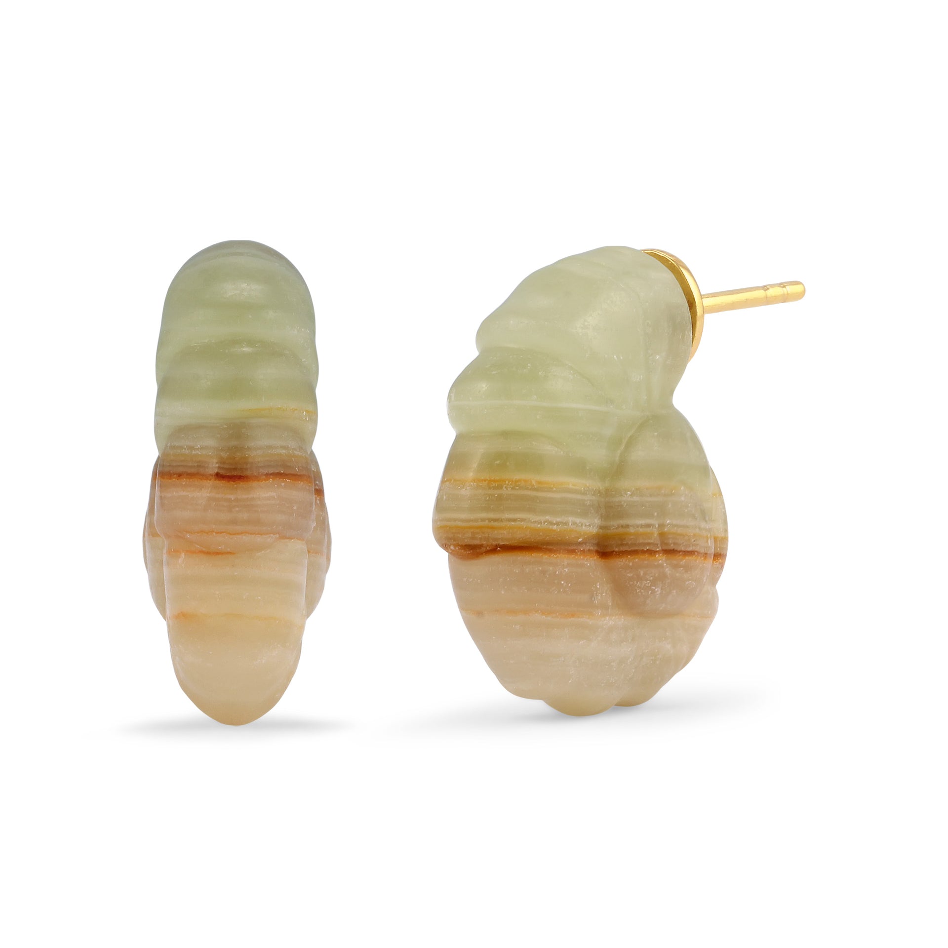Pelagio Shell Jade Stud Earrings
