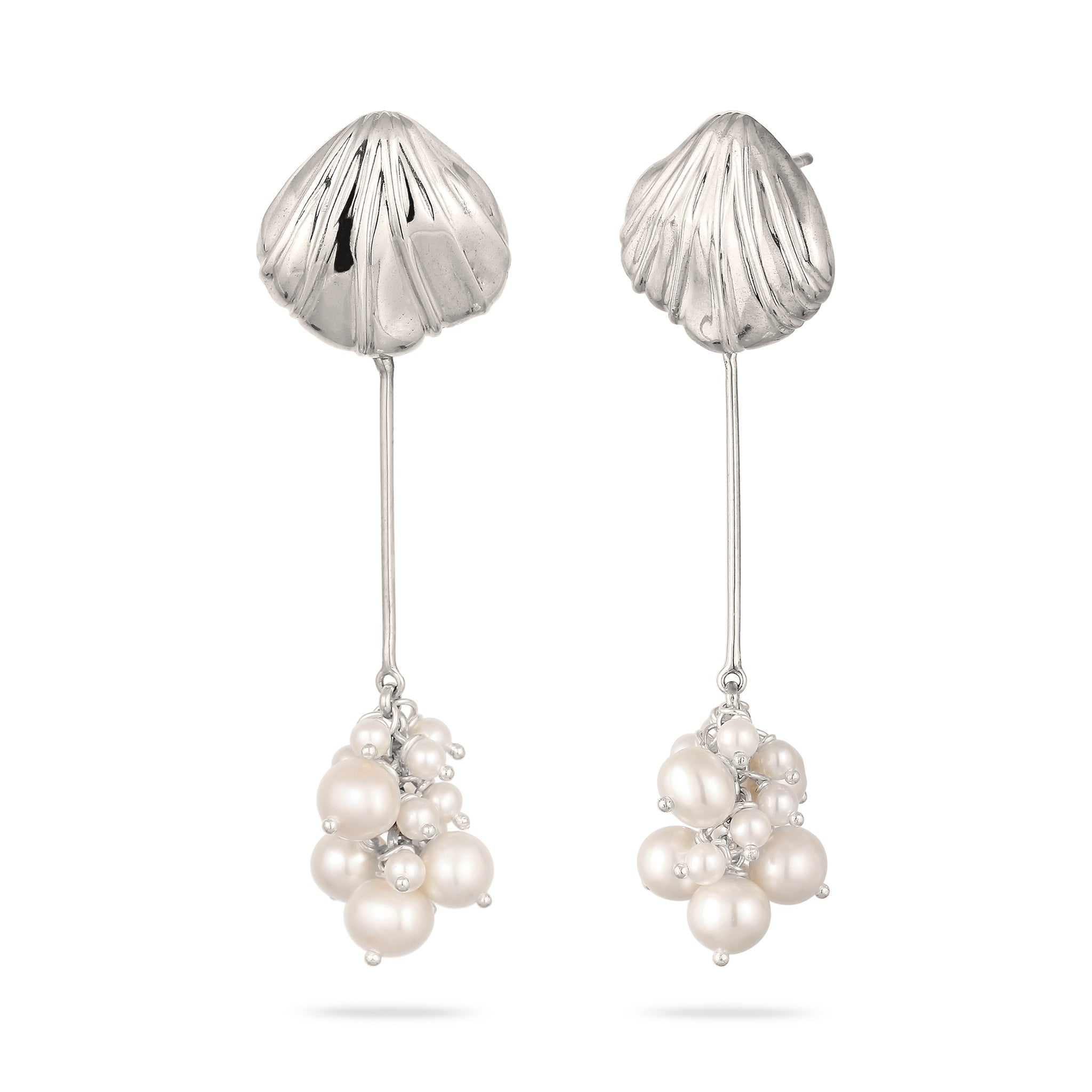 Silber - HAZE & GLORY | Clam Of The Sea Perlen Ohrringe