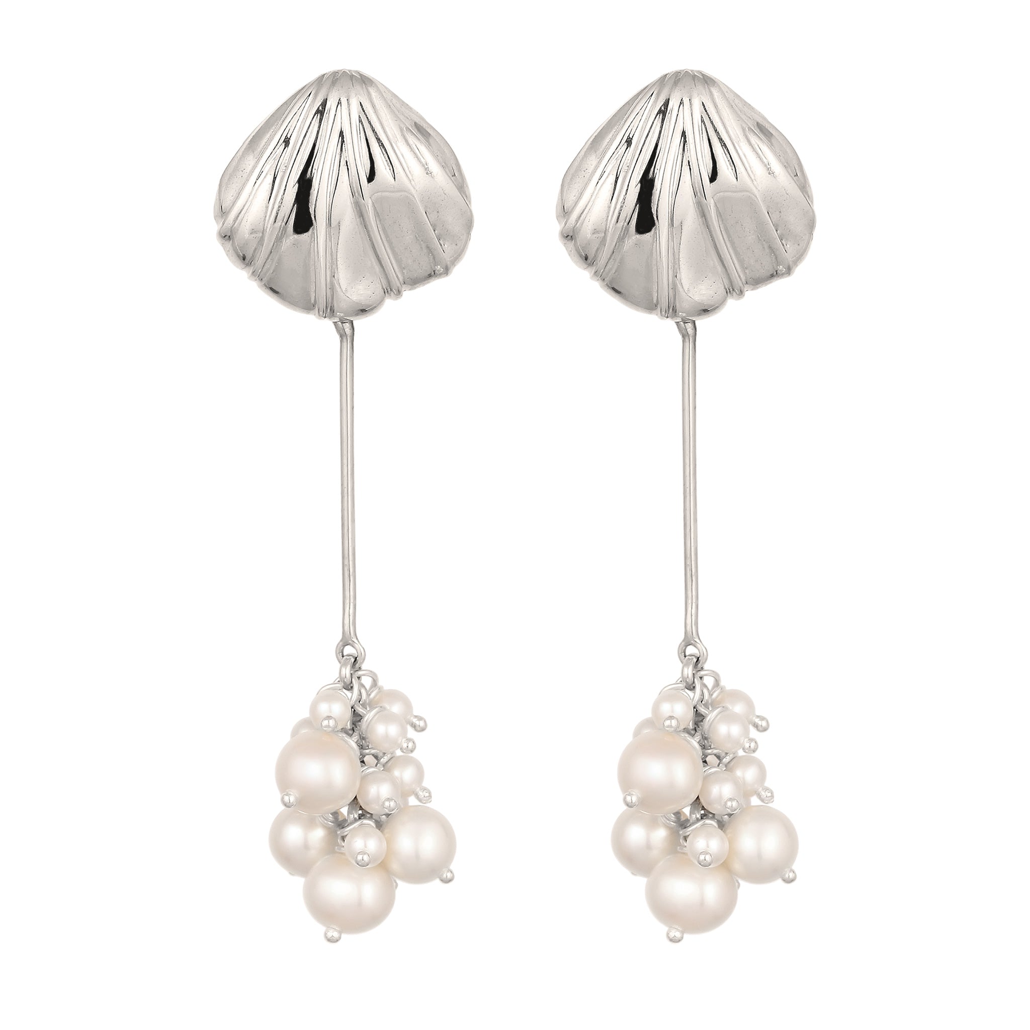 Silber - HAZE & GLORY | Clam Of The Sea Perlen Ohrringe