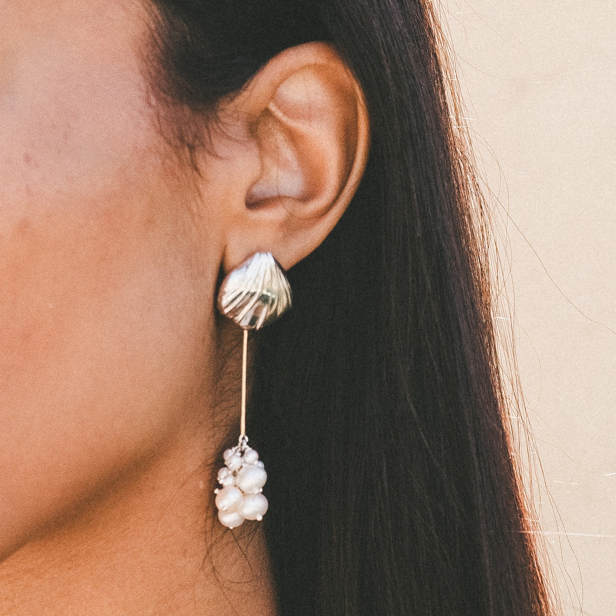 Silber - HAZE & GLORY | Clam Of The Sea Perlen Ohrringe