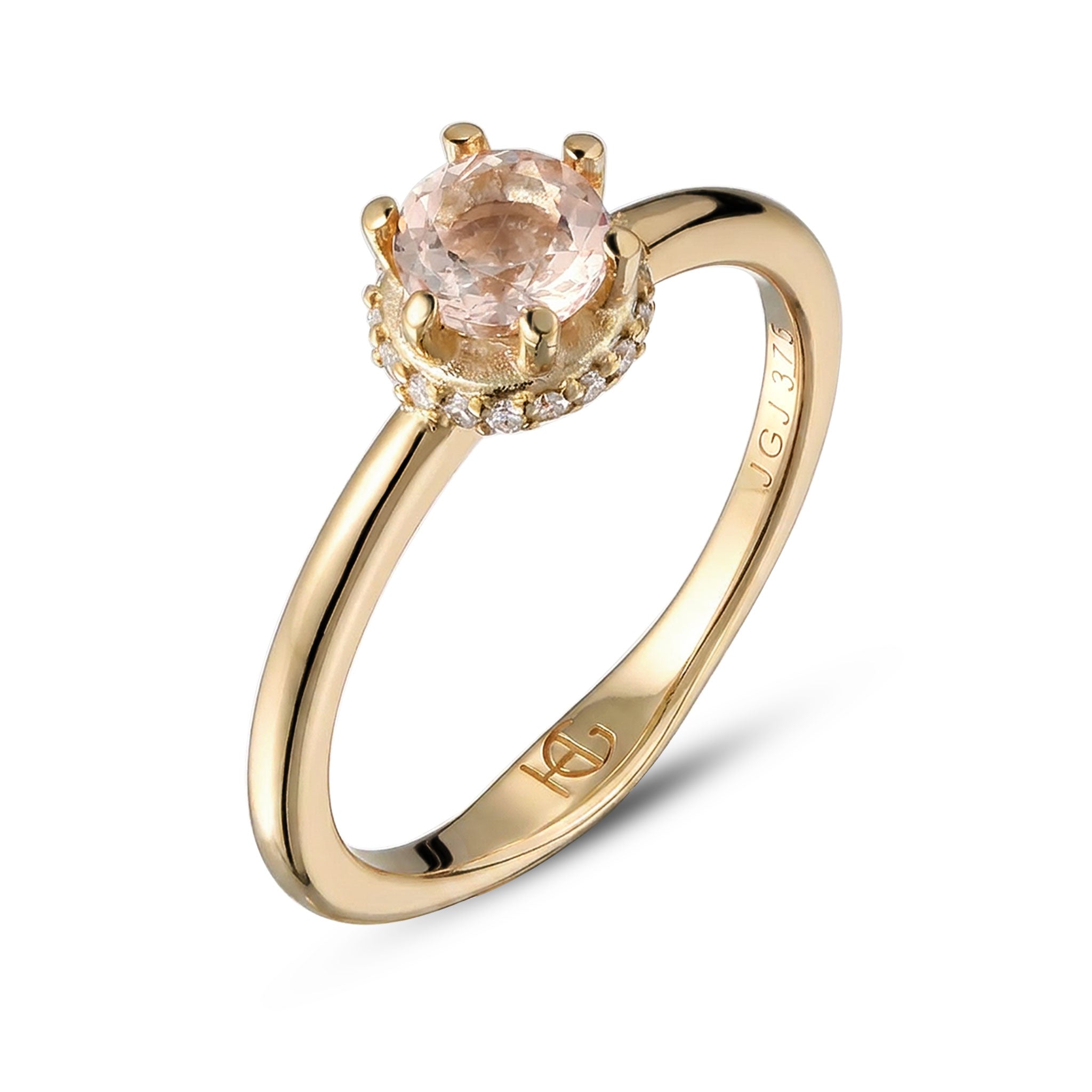 Gold - HAZE & GLORY | Pfirsichfarbener Diamant-Kronenring