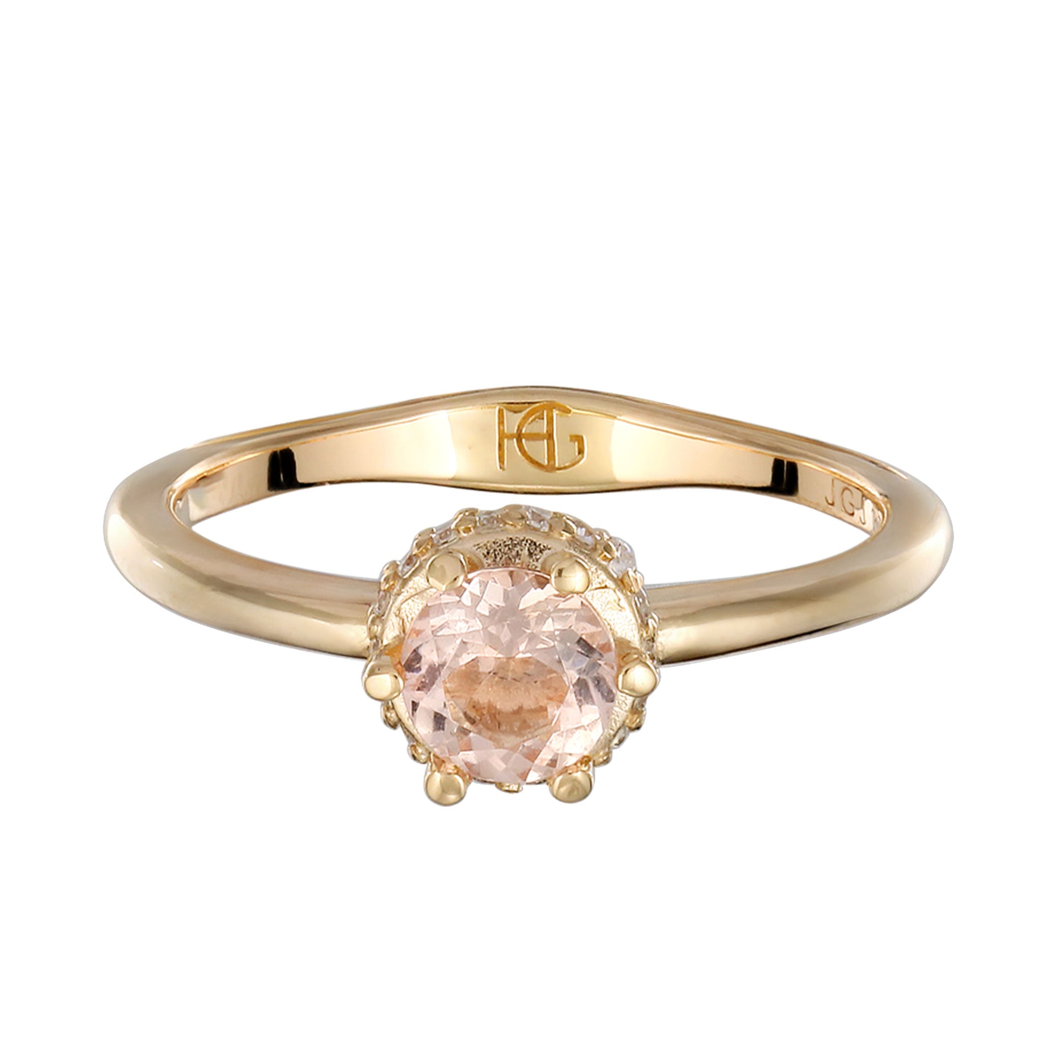 Gold - HAZE & GLORY | Pfirsichfarbener Diamant-Kronenring