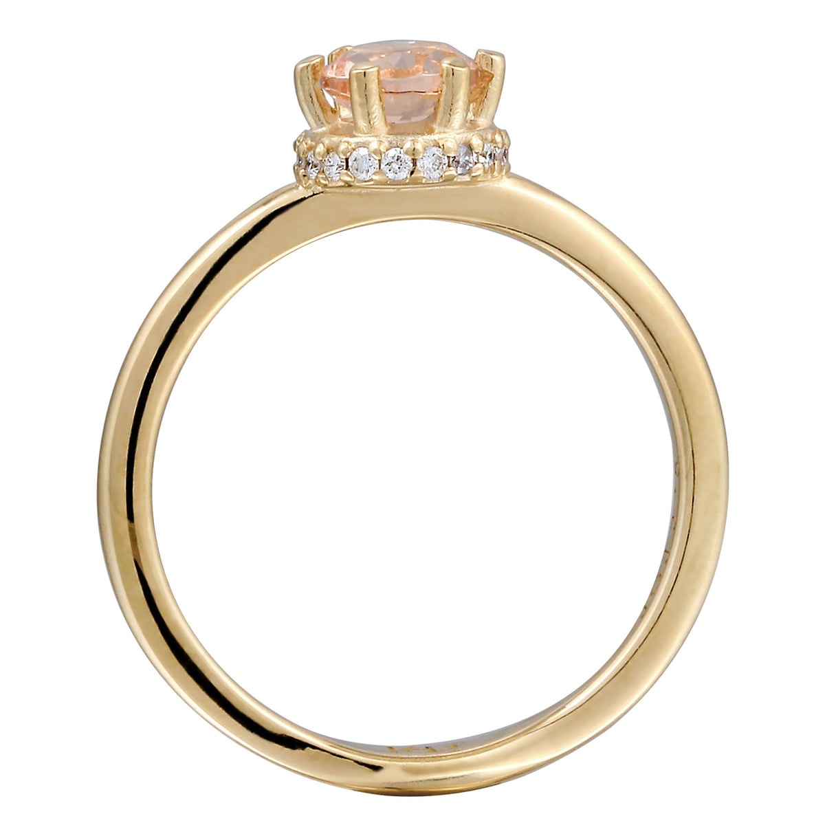 Gold - HAZE & GLORY | Pfirsichfarbener Diamant-Kronenring