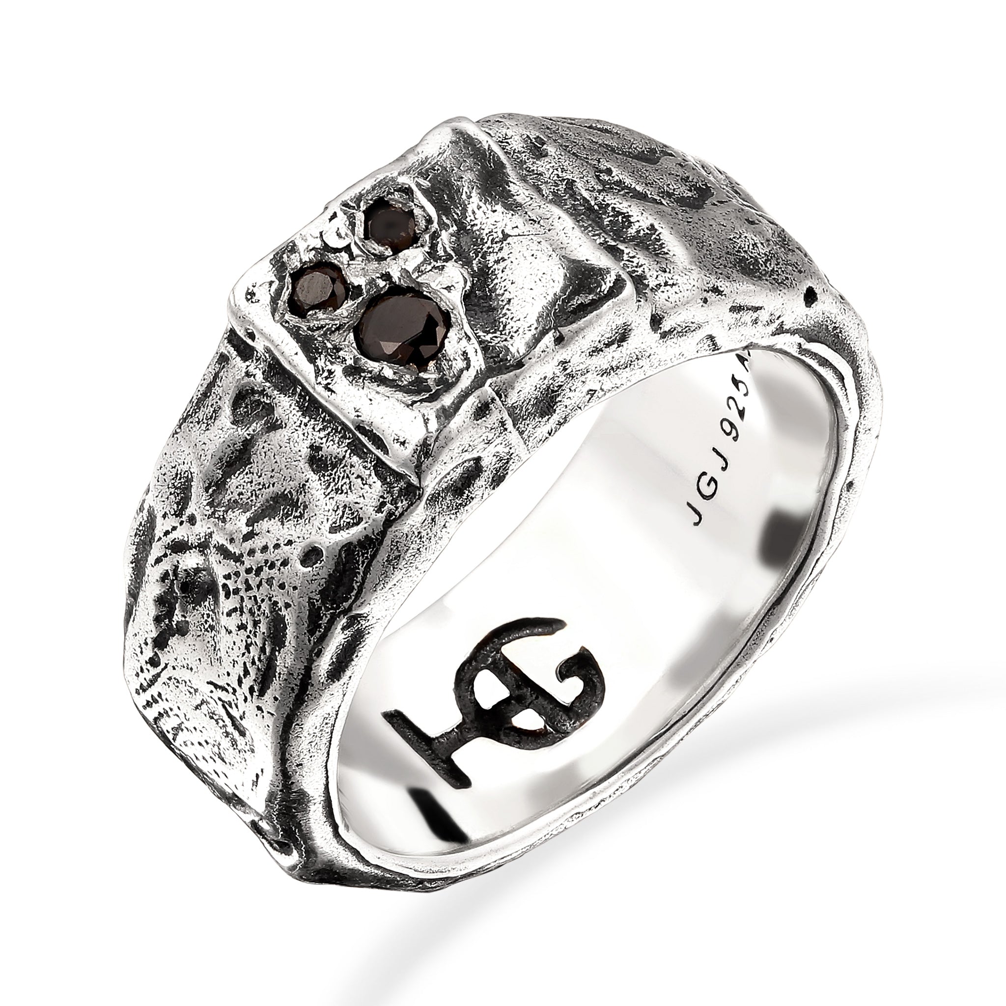 Silber - HAZE & GLORY | Ring Silber (männlich) | Zirkonia (Schwarz) & Zirkonia (Schwarz) | 925 Sterling Silber