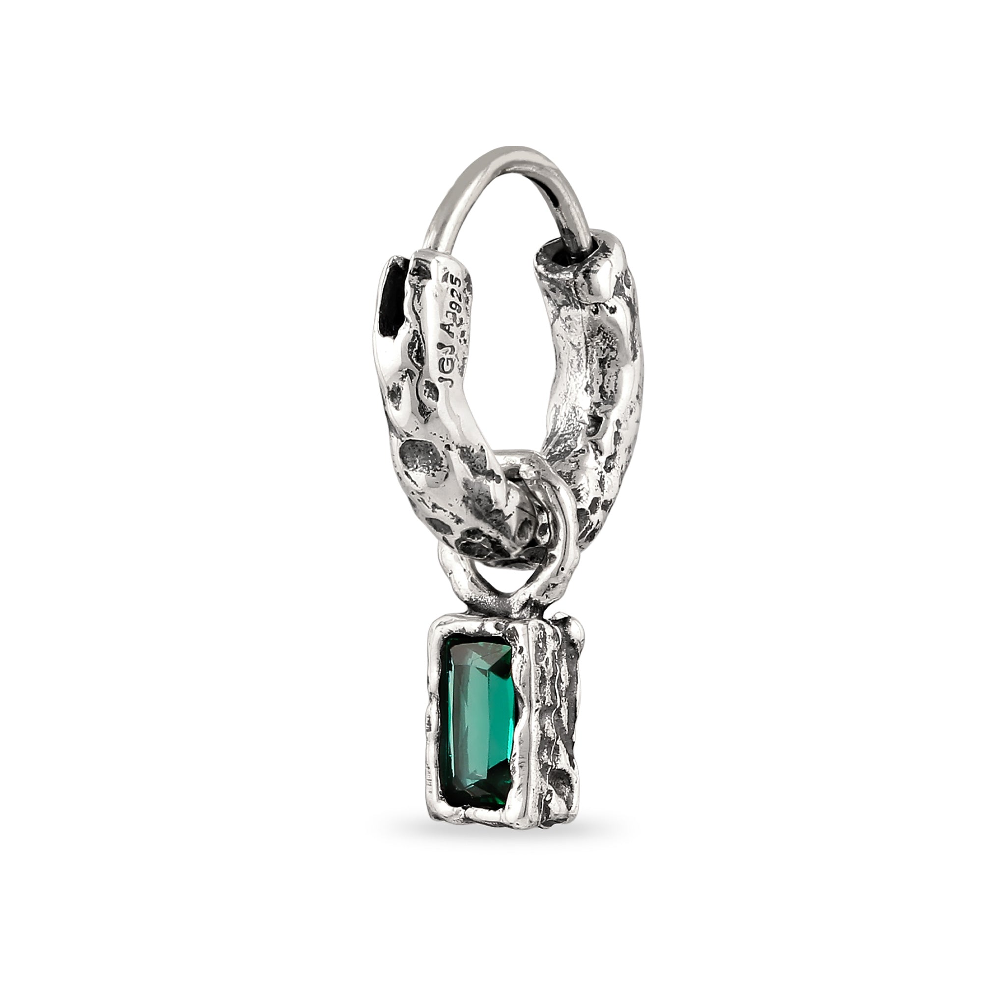 Silber - HAZE & GLORY | Emerald Drop Hoop
