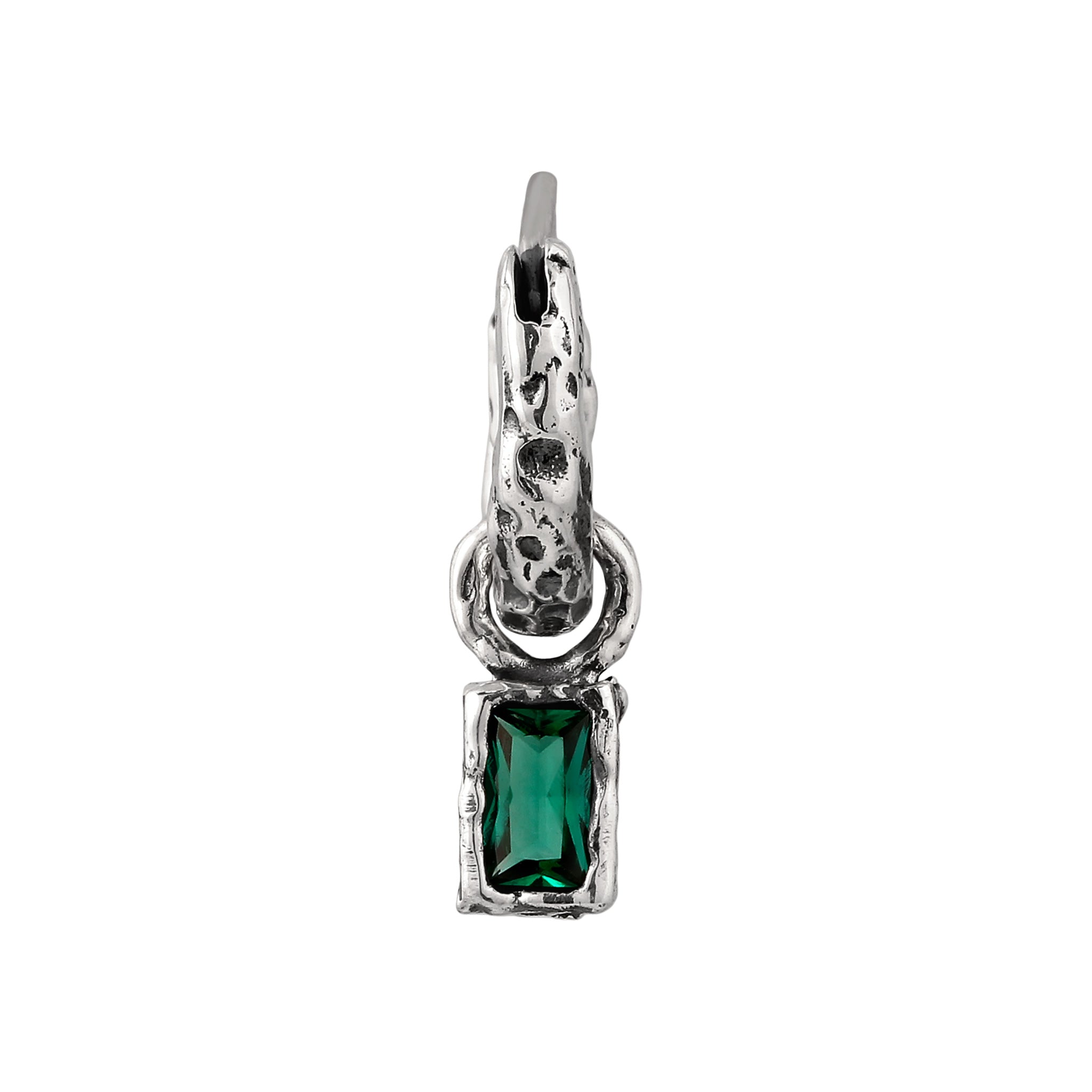 Silber - HAZE & GLORY | Emerald Drop Hoop