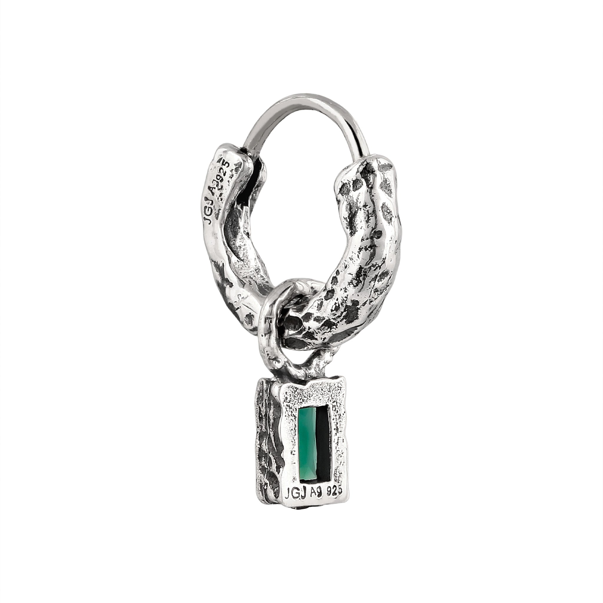 Silber - HAZE & GLORY | Emerald Drop Hoop