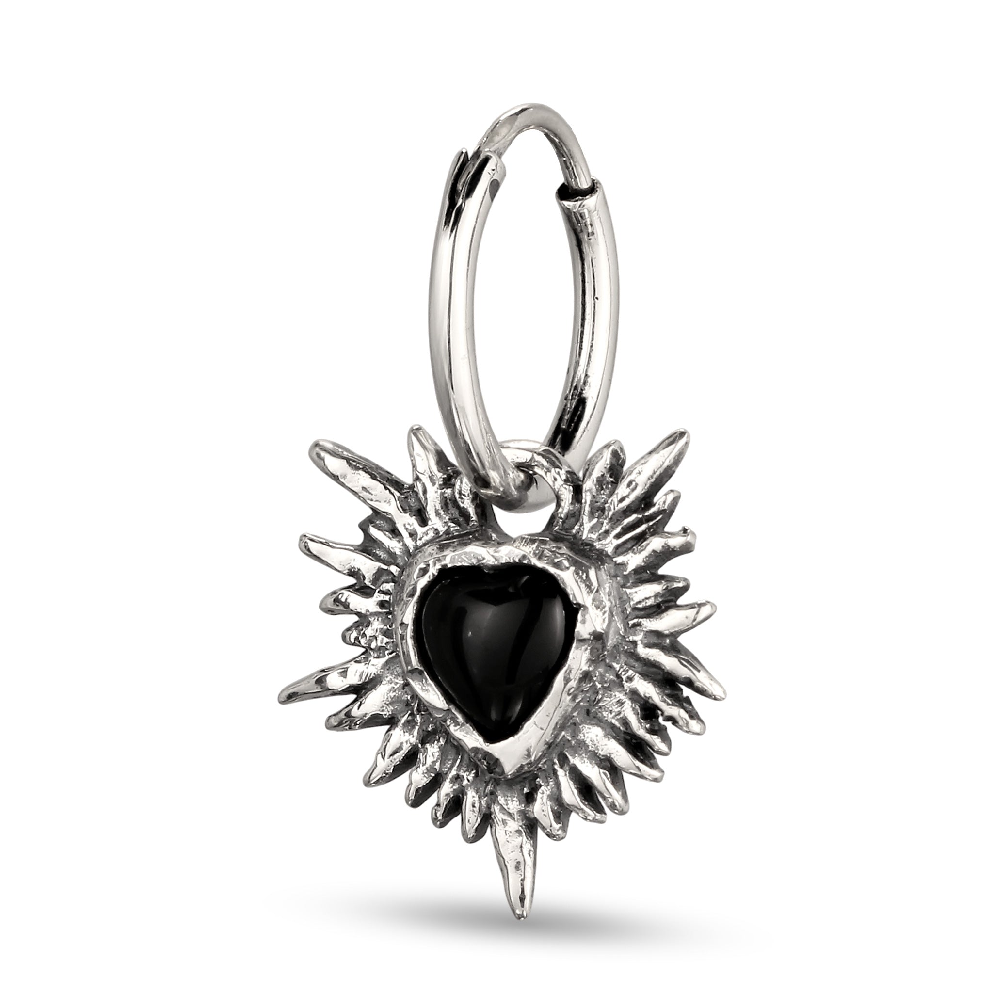 Silber - HAZE & GLORY | Flaming heart Ohrring
