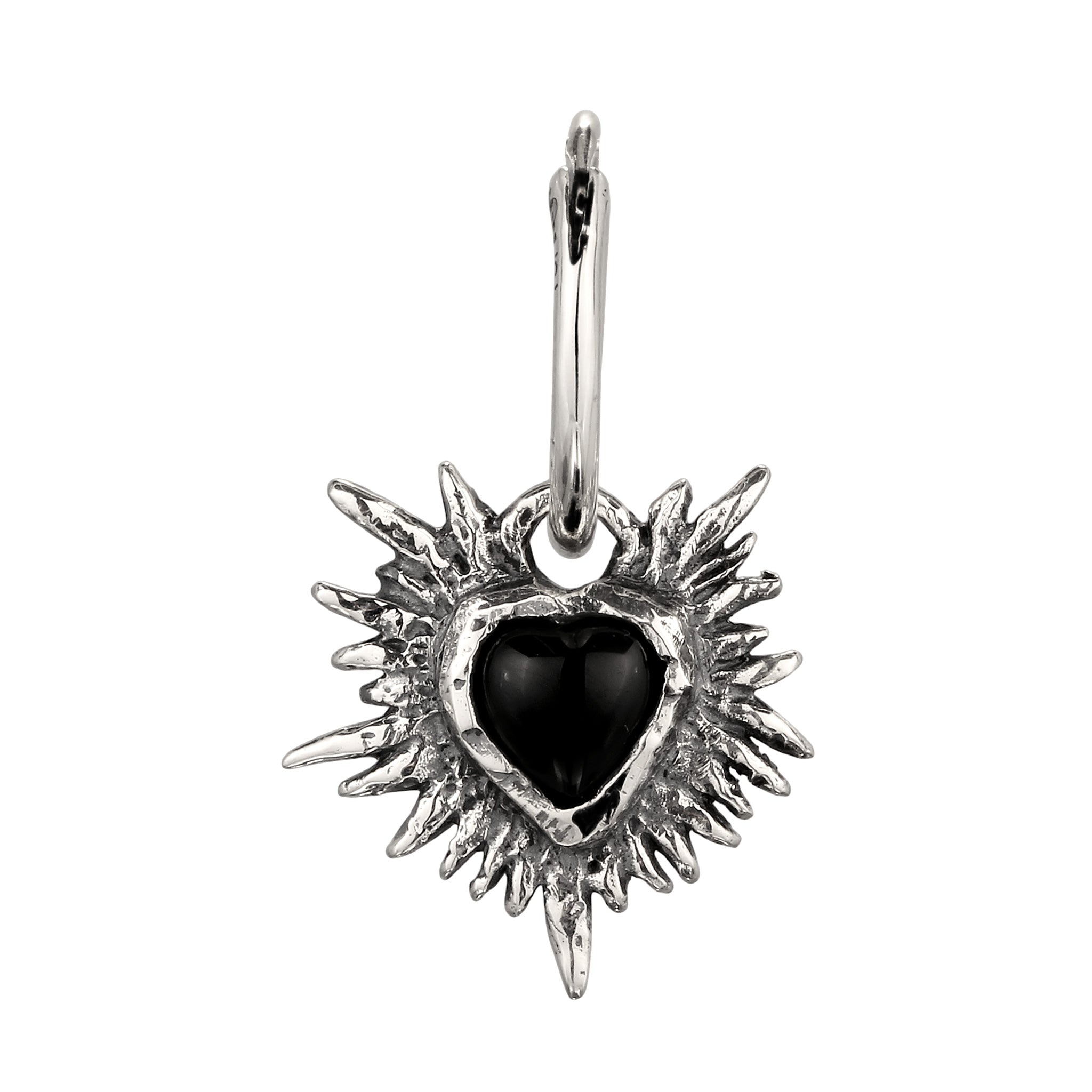 Silber - HAZE & GLORY | Flaming heart Ohrring