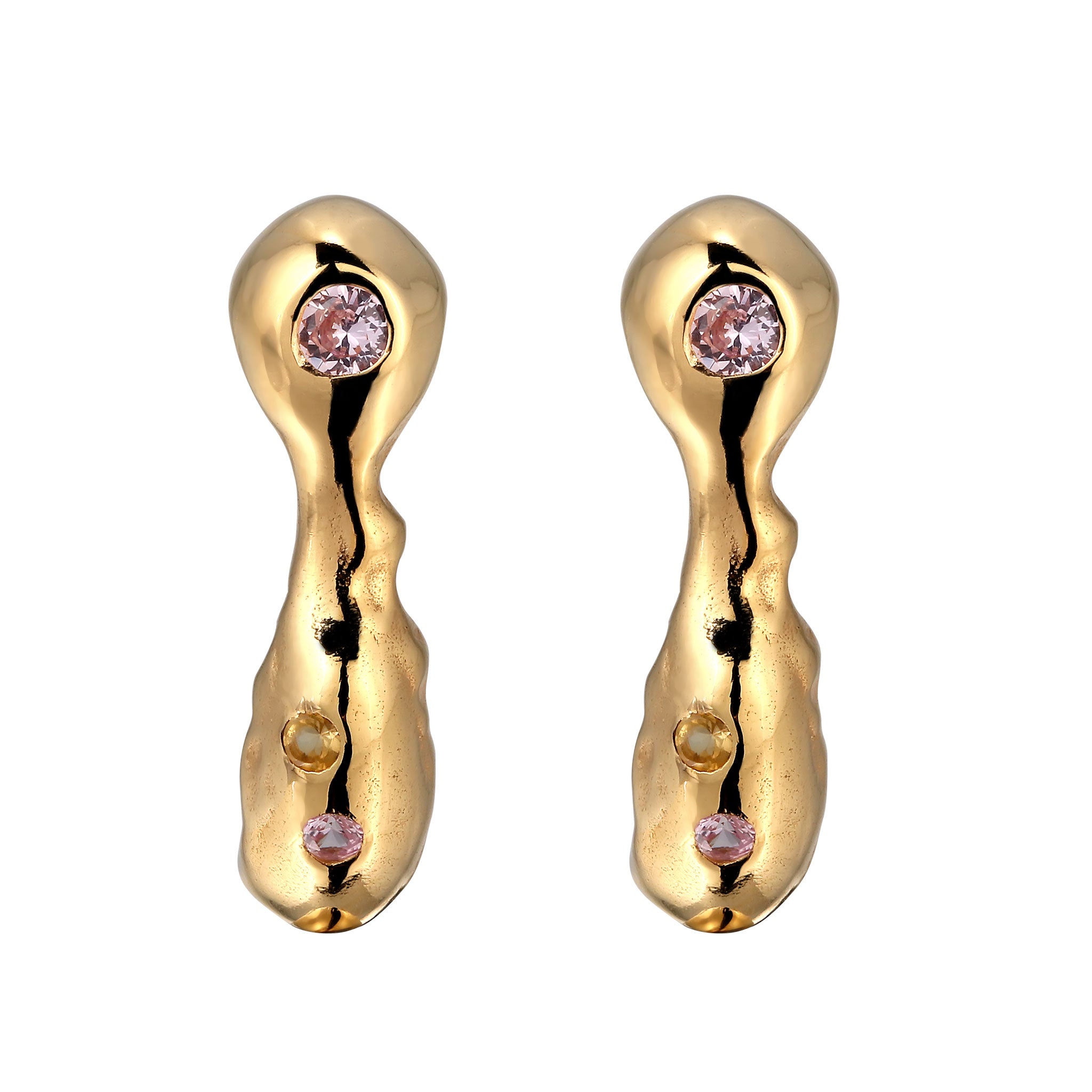 Gold - HAZE & GLORY | Warped Citrin Ohr Stecker
