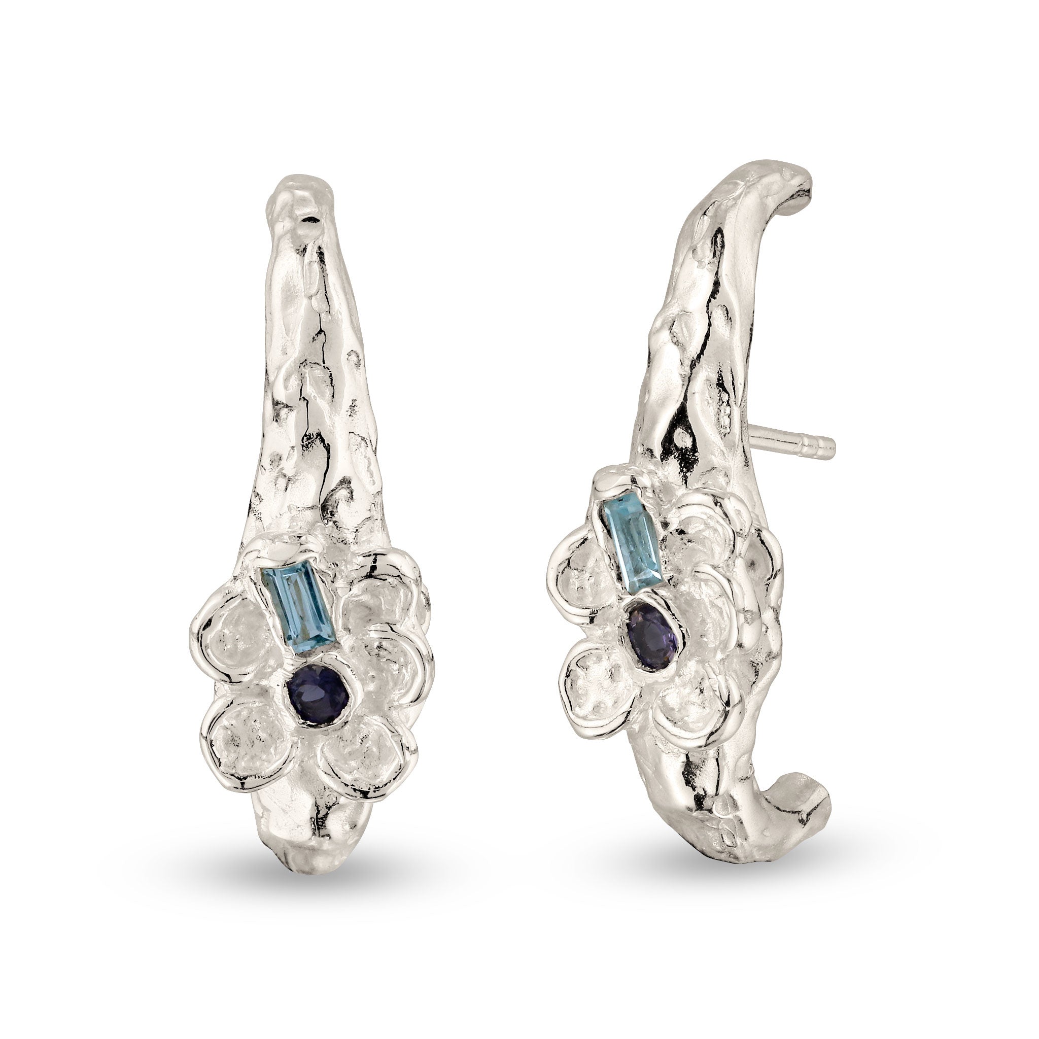 Silber - HAZE & GLORY | Melted flower topaz Ohrstecker