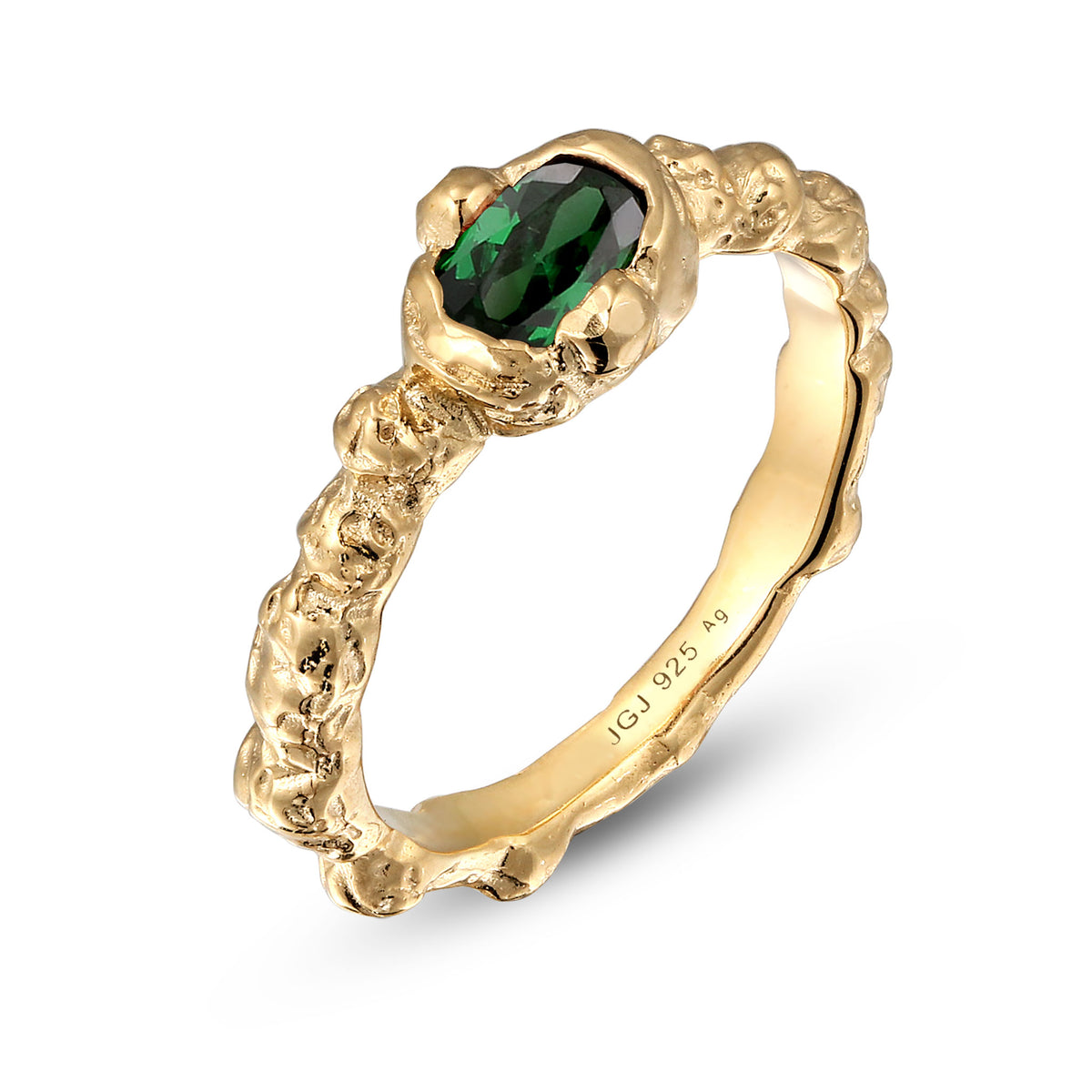 Grün - HAZE & GLORY | Ring  | Zirkonia (Grün) | 925 Sterling Silber vergoldet